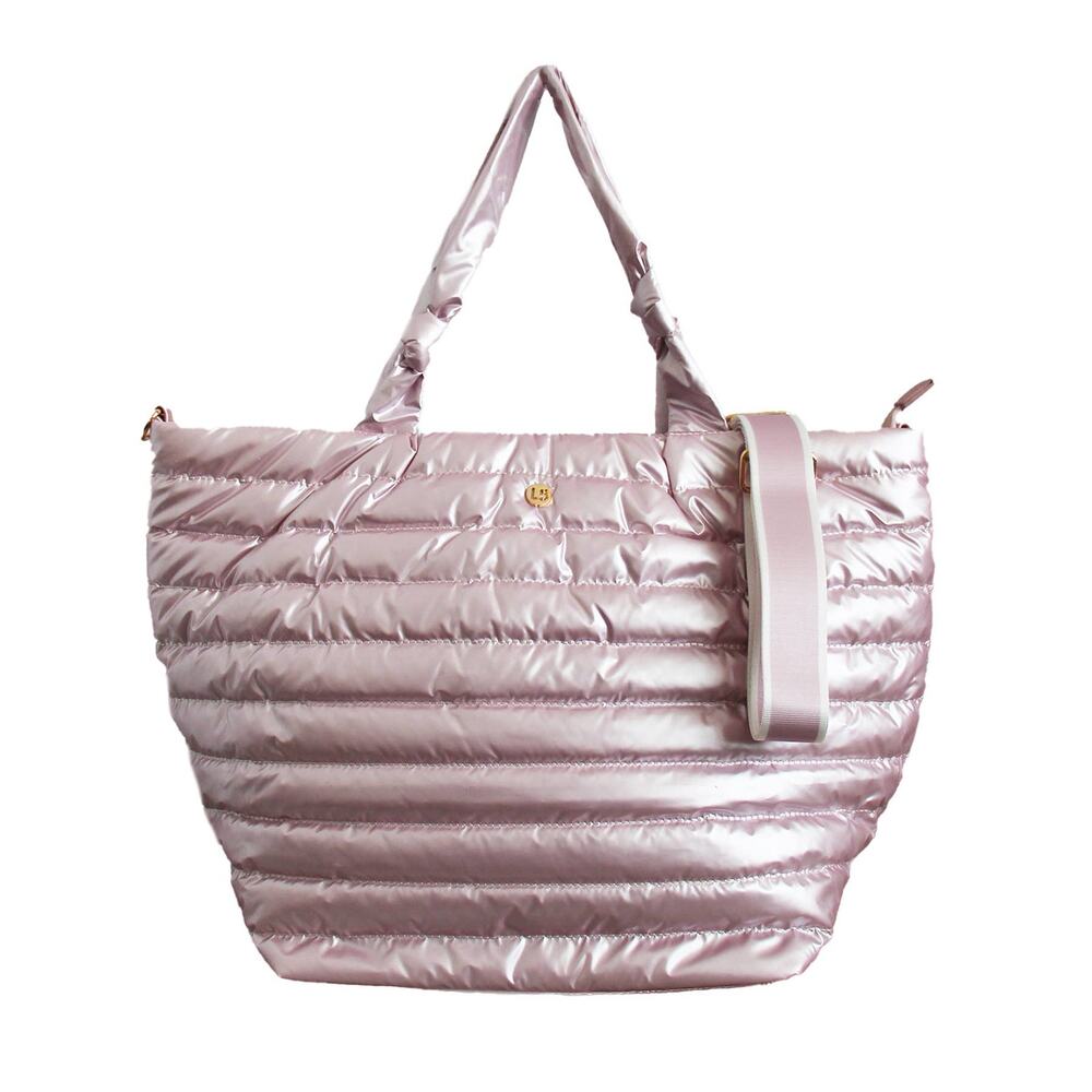 Puffer Quilted Tote Bag – Ice Pink